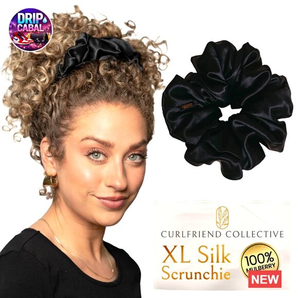 Oversized Mulberry Silk Scrunchies No Damage Hair Ties Curly Hair Accessories